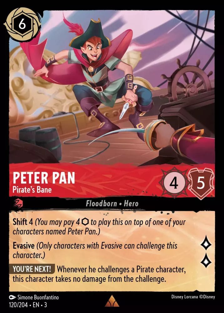 Disney Lorcana - [120/204][S3] - PETER PAN - Pirate's Bane NON-FOIL [M/NM] - The Great Illuminary -