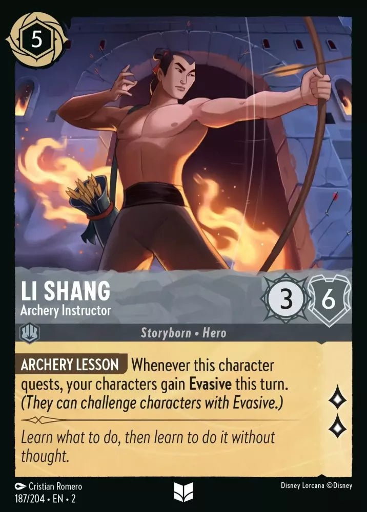 Disney Lorcana - [187/204][S2] - LI SHANG - Archery Instructor ENG NON-FOIL [M/NM] - The Great Illuminary -