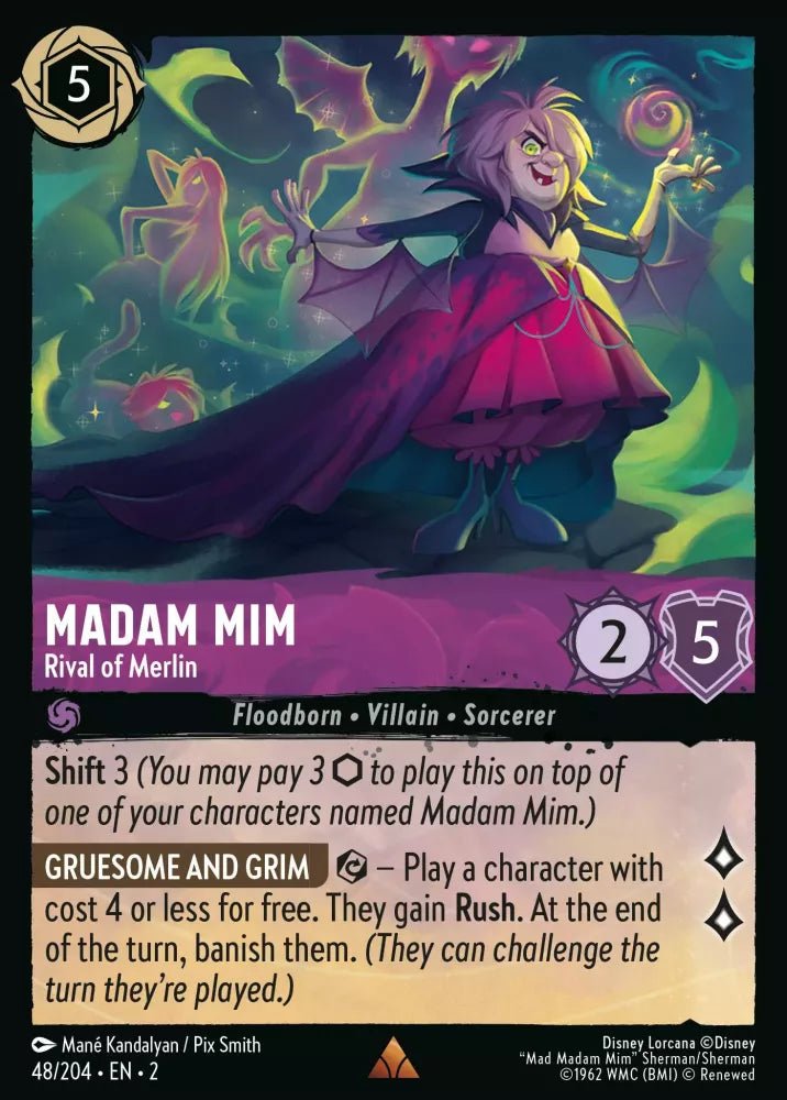 Disney Lorcana - [48/204][S2] - MADAM MIM - Rival of Merlin ENG FOIL [M/NM] - The Great Illuminary -
