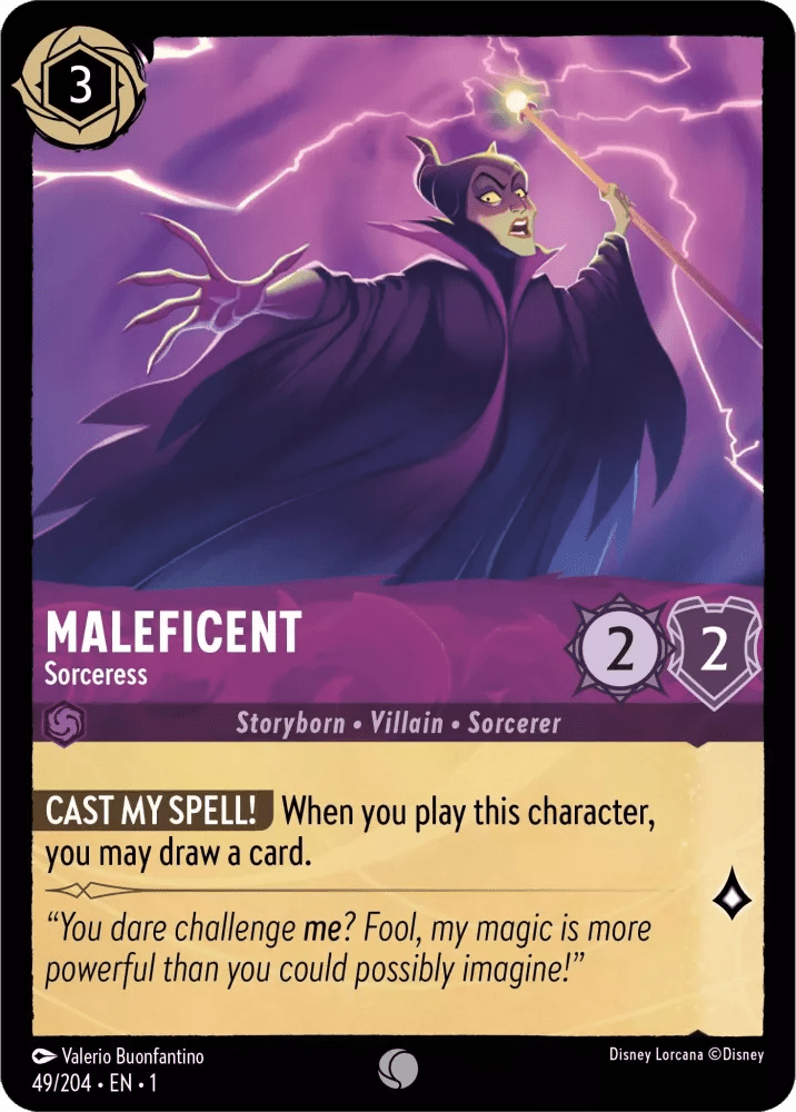 Disney Lorcana - [49/204] - MALEFICENT - Sorceress ENG NON-FOIL [M/NM] - The Great Illuminary -