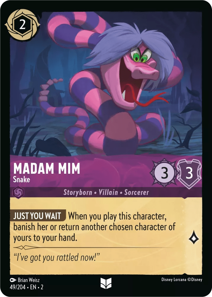 Disney Lorcana - [49/204][S2] - MADAM MIM - Snake ENG FOIL [M/NM] - The Great Illuminary -