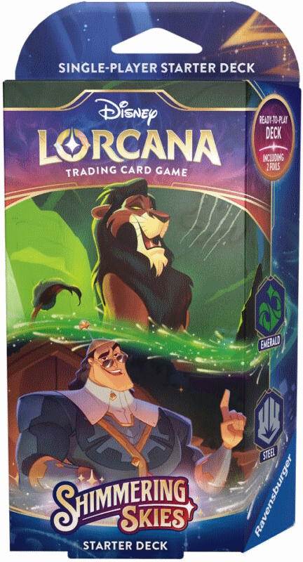 lion king lorcana cards Disney Lorcana TCG - Shimmering Skies Starter Deck - Scar & Kronk